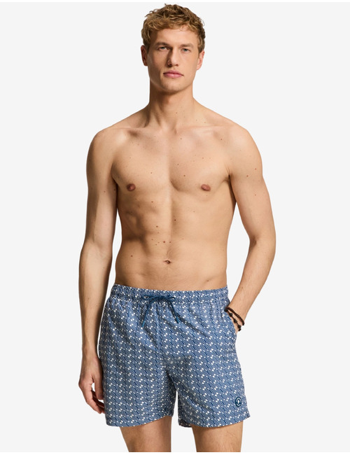 NATE zwemshort grafische geo print blauw