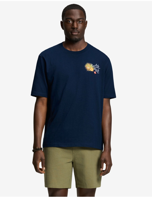 FINN relaxed fit T shirt met banana breeze print donkerblauw