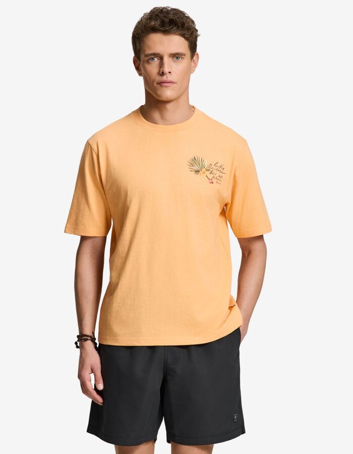 FINN relaxed fit T shirt met banana breeze print oranje