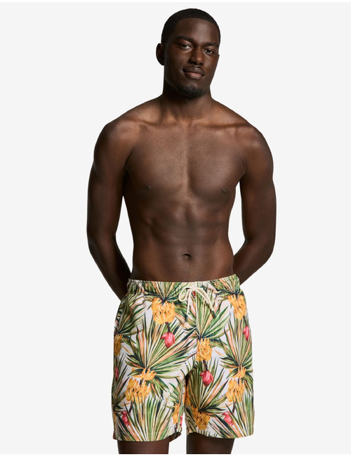 MIKE zwemshort met banana breeze tropische print groen