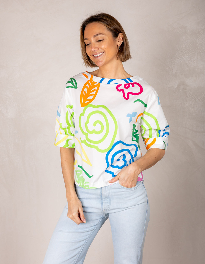 Senso korte mouw bloes multicolor