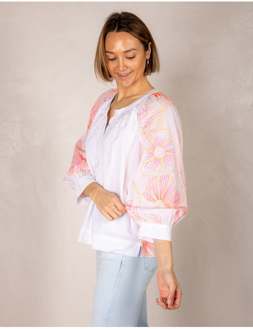 Senso korte mouw bloes wit