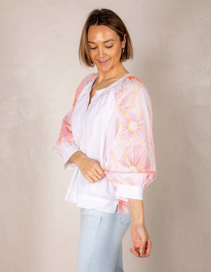 Senso korte mouw bloes wit