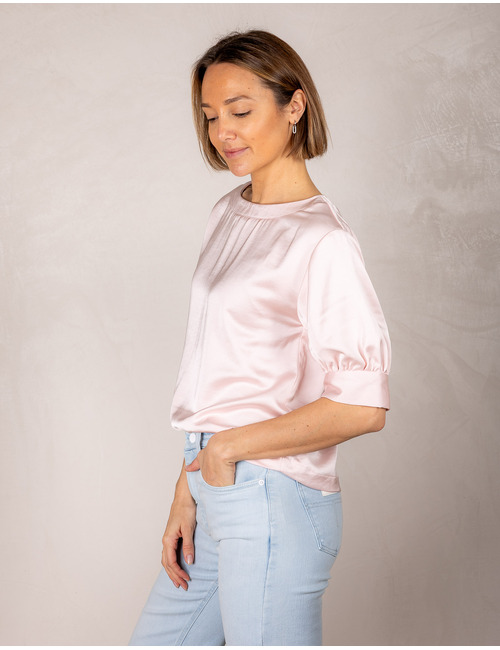 Senso korte mouw bloes roze