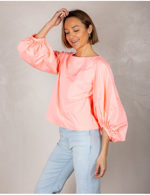 Senso korte mouw bloes oranje