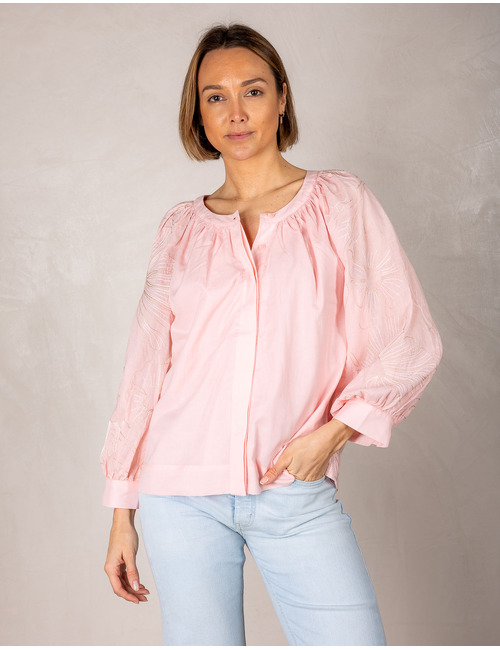 Senso korte mouw bloes roze