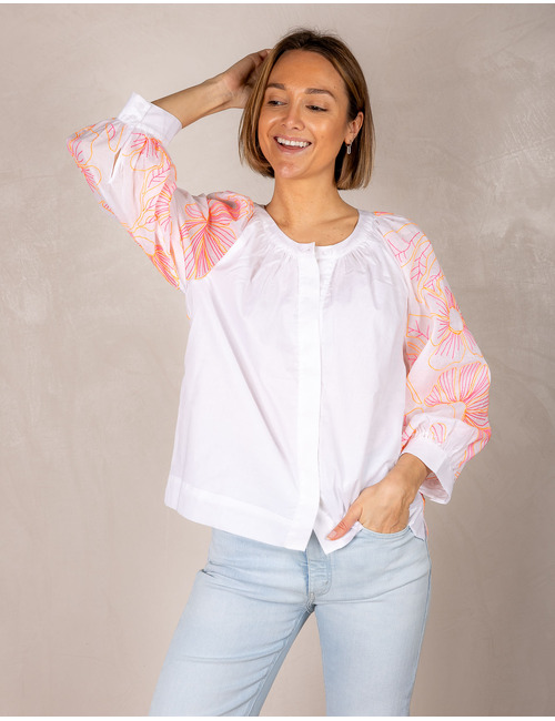 Senso korte mouw bloes wit