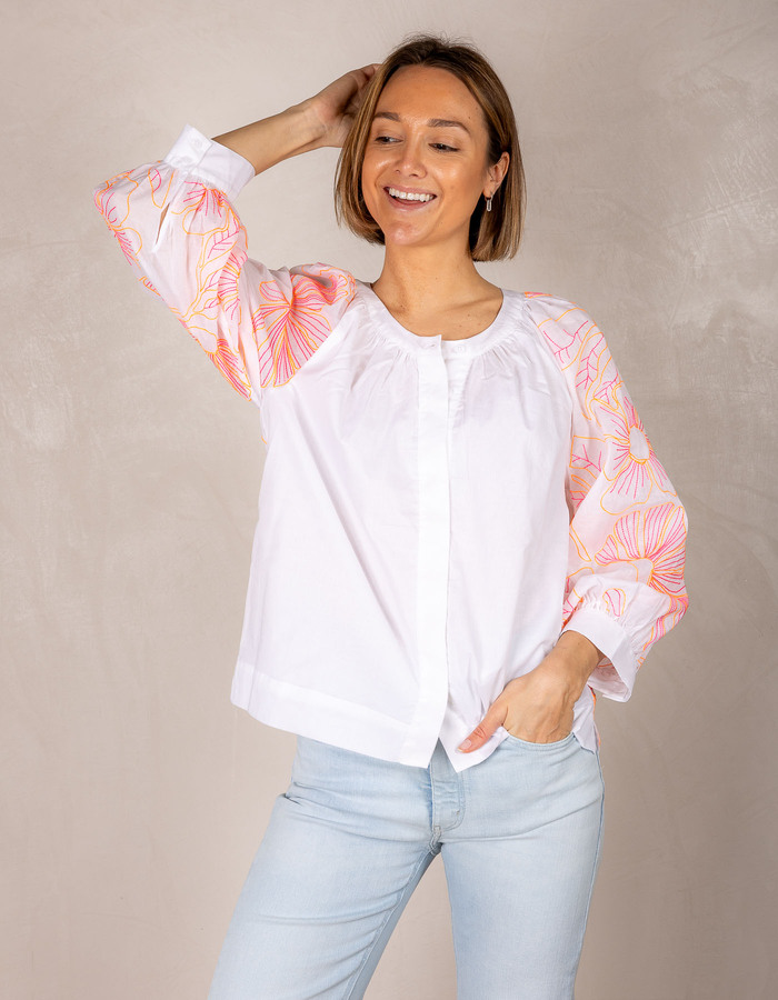 Senso korte mouw bloes wit