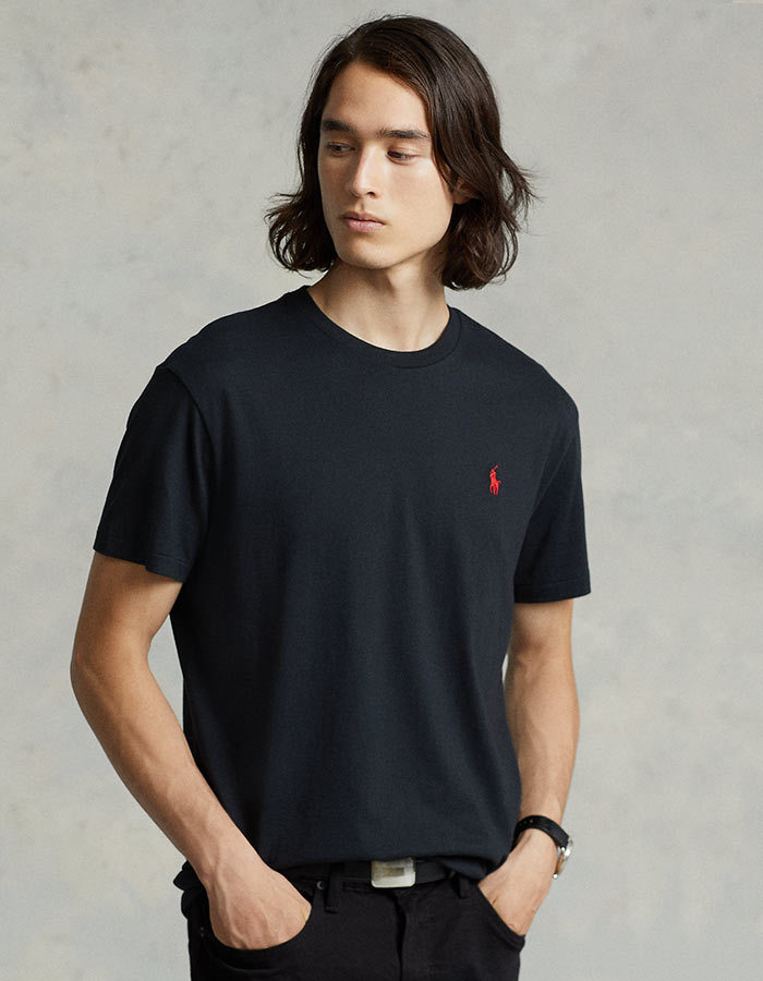 Custom slim fit jersey T-shirt met ronde hals  