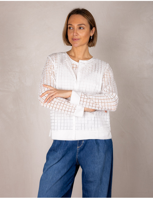 Leo & Ugo twinset gilet wit