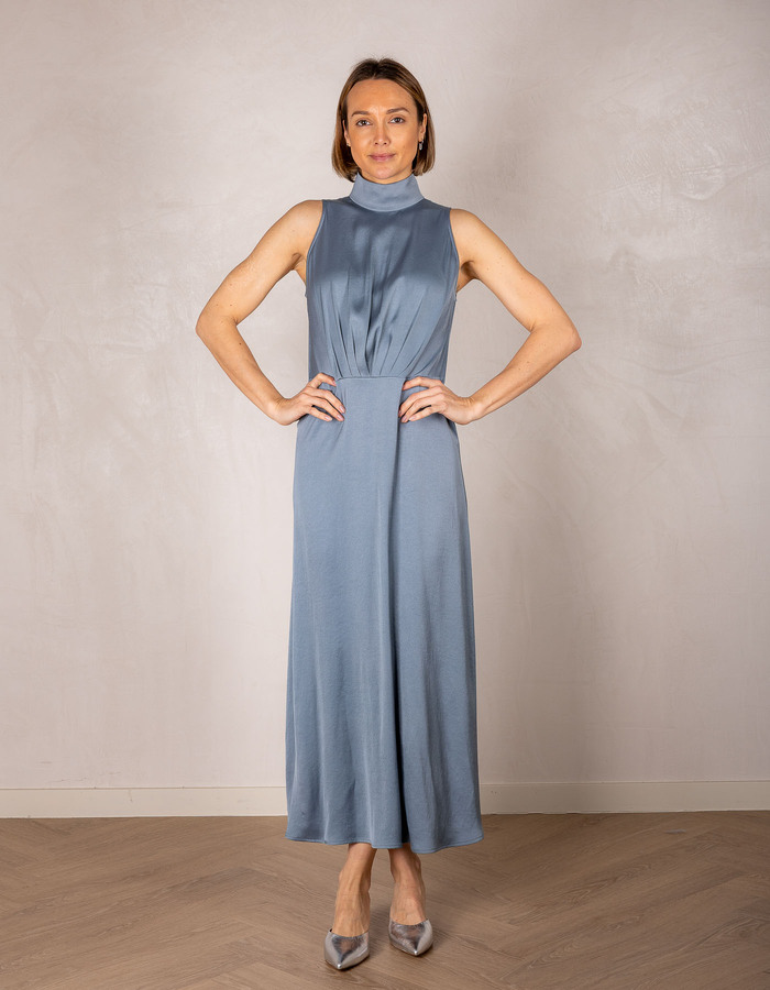 Drykorn lang kleed blauw