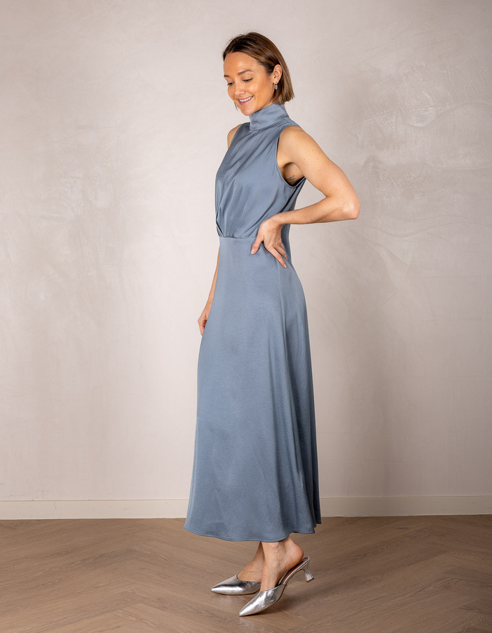 Drykorn lang kleed blauw