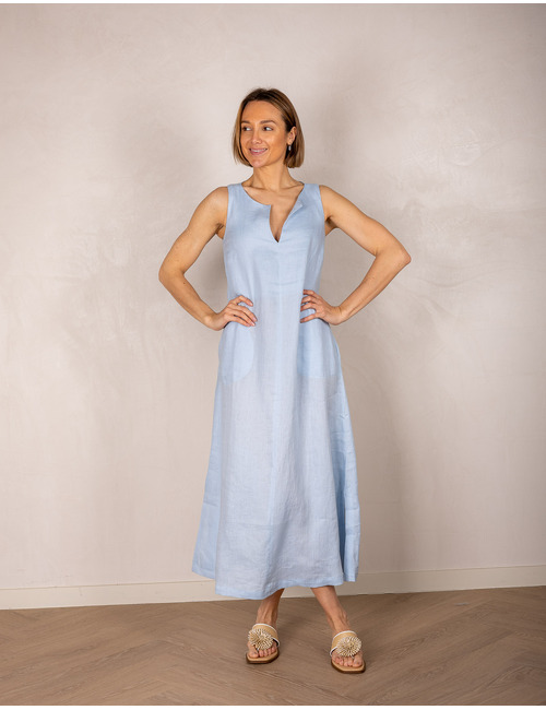 Due Amanti lang kleed blauw