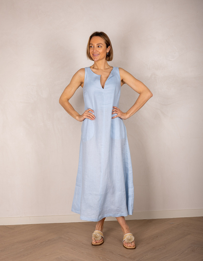 Due Amanti lang kleed blauw