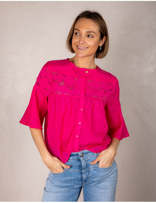 Fabienne Chapot lange mouw bloes roze