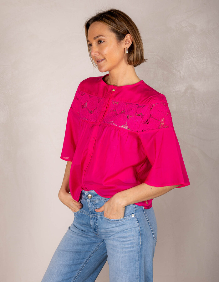 Fabienne Chapot lange mouw bloes roze