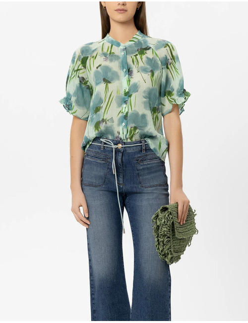 Luisa Cerano 3/4 mouw bloes groen