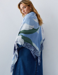 Grote sjaal met orchidee print