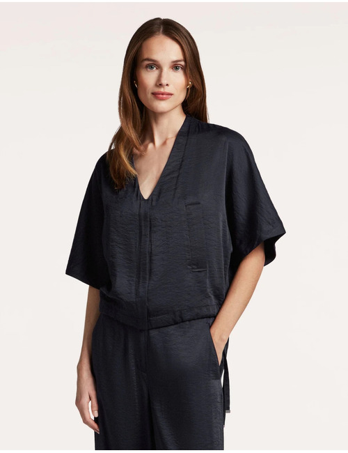 Ciro - satijnen jacket in night blue