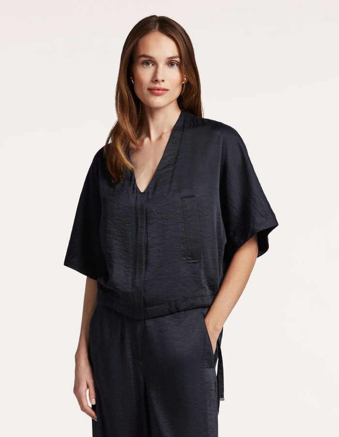 Ciro - satijnen jacket in night blue