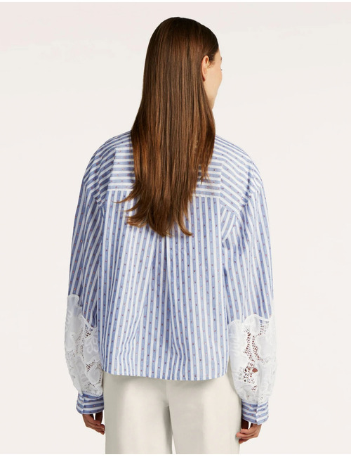 Amal - blouse met lurex streep in blauw