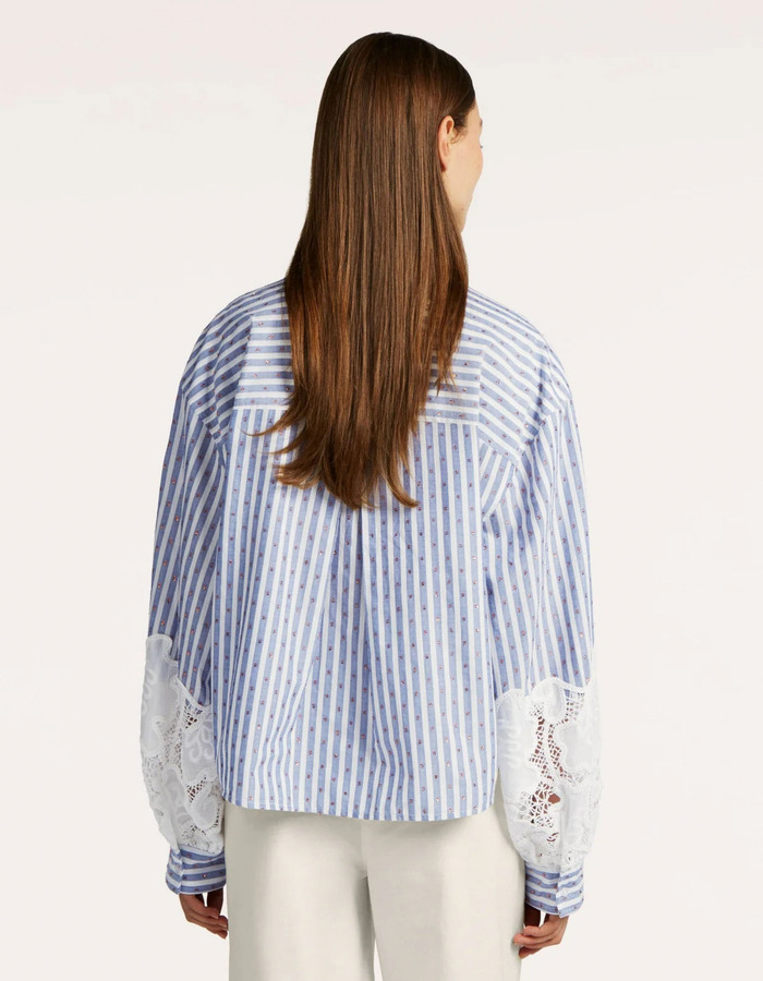 Amal - blouse met lurex streep in blauw