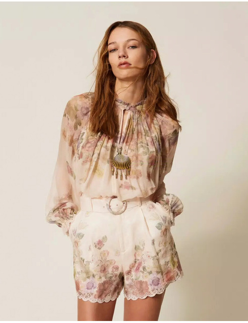 Twinset lange mouw bloes beige