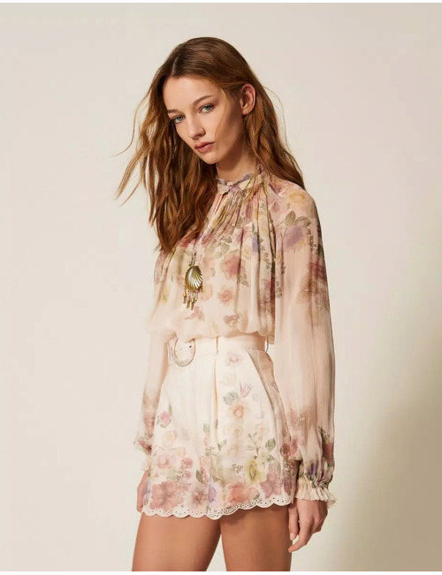 Twinset lange mouw bloes beige