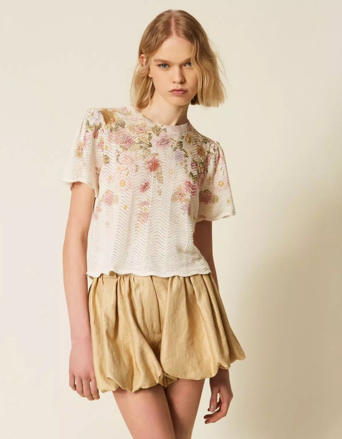 Twinset 3/4 mouw bloes beige