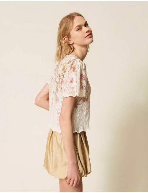 Twinset 3/4 mouw bloes beige