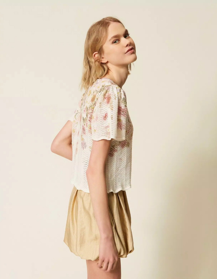 Twinset 3/4 mouw bloes beige