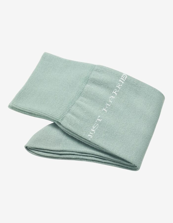 Katoenen sokken met Just Married detail mint