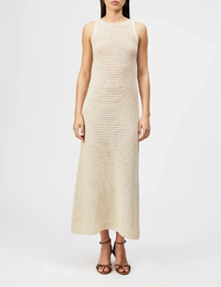 IKIS - Maxi jurk in grofgebreid katoen met dry touch