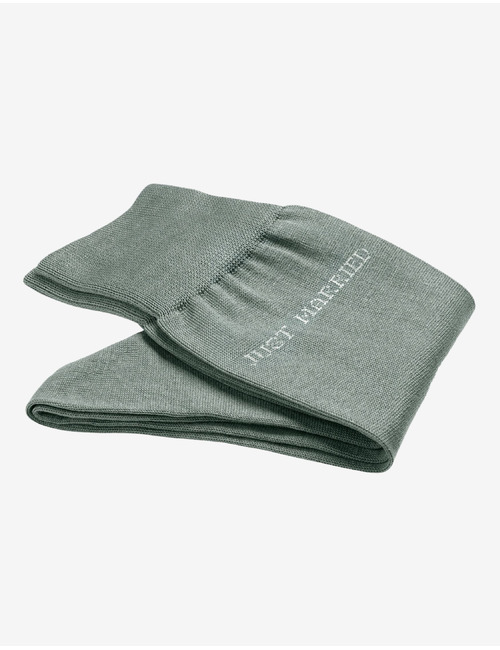 Katoenen sokken met Just Married detail grijsgroen