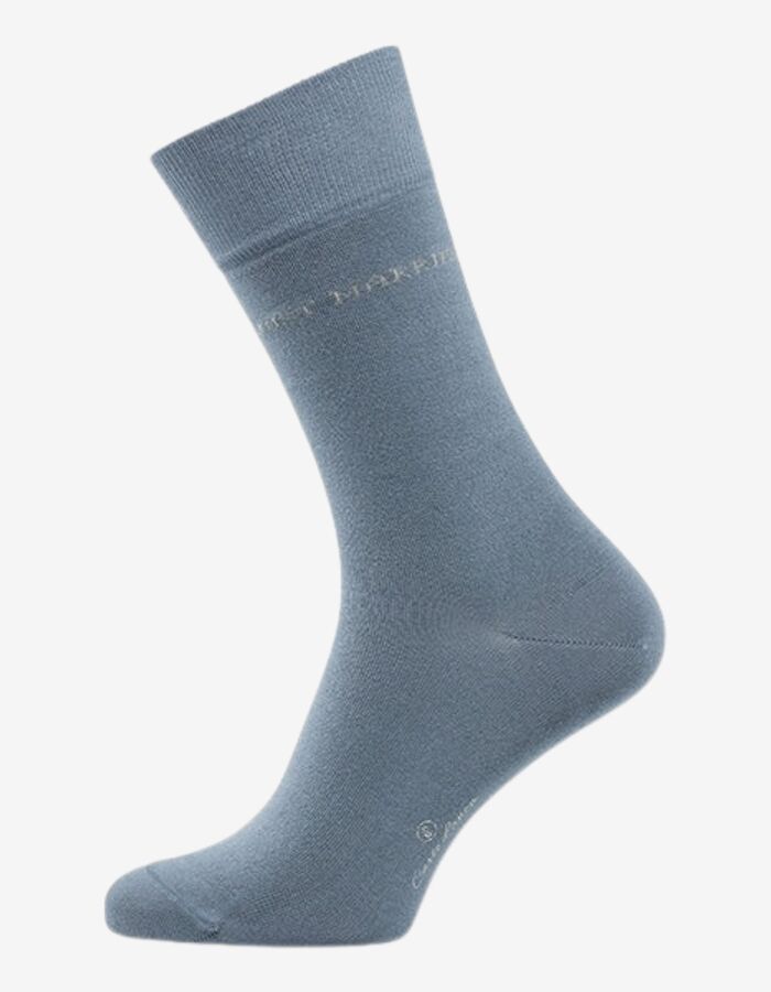 Katoenen sokken met Just Married detail blauwgrijs