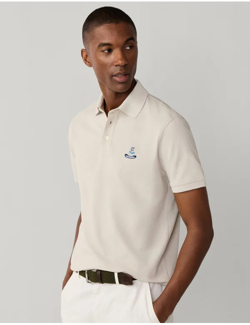 Regular fit polo in Pima katoen lichtbeige