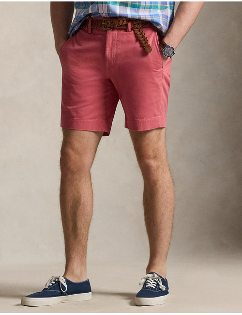 Straight Fit Chino short met stretch 8 inch bordeaux