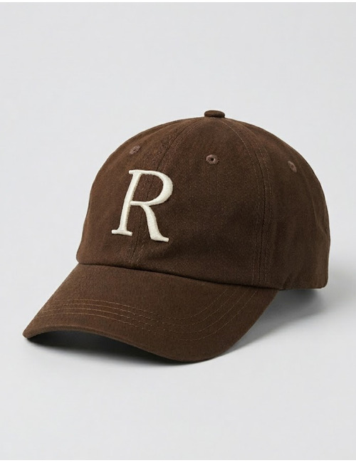 RUFUS baseball cap met borduurlogo donkerbruin