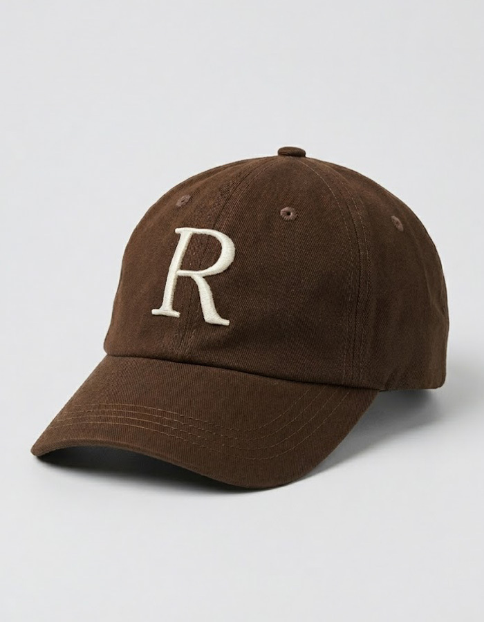 RUFUS baseball cap met borduurlogo donkerbruin