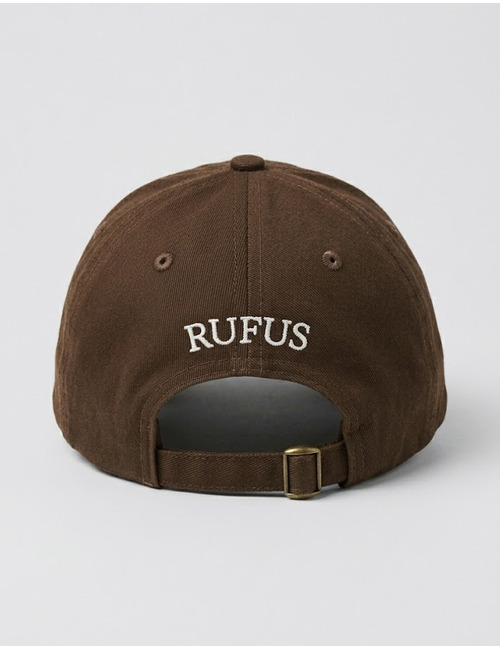 RUFUS baseball cap met borduurlogo donkerbruin