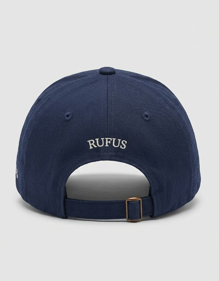 RUFUS baseball cap met borduurlogo donkerblauw