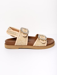 GOLIATH - Beige sandaal met siergespen en glitterdetails