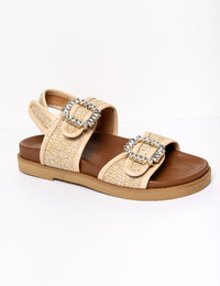 GOLIATH - Beige sandaal met siergespen en glitterdetails