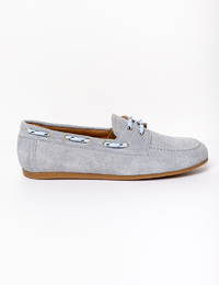 GIRAF - Blauwe suède bootschoen met nautische details