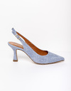 RALASKA - Blauwe suède slingback pump met elegante hak