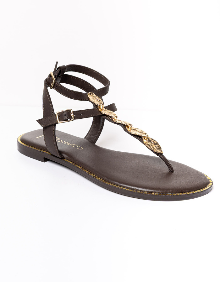 Corridoni platte sandalen bruin