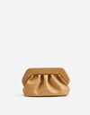 Beige vegan handtas met magnetische sluiting en zachte structuur
