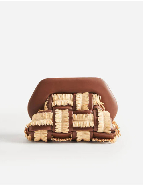 Themoirè handtas bruin