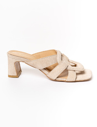 Babouche muil met hak beige