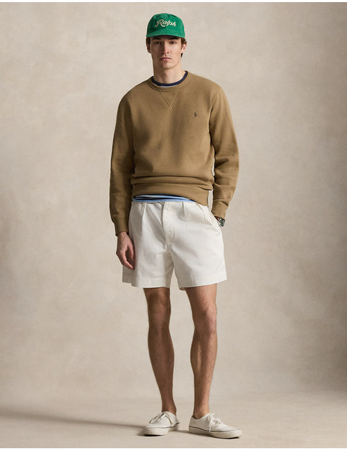 Fleece sweater met ronde hals taupe